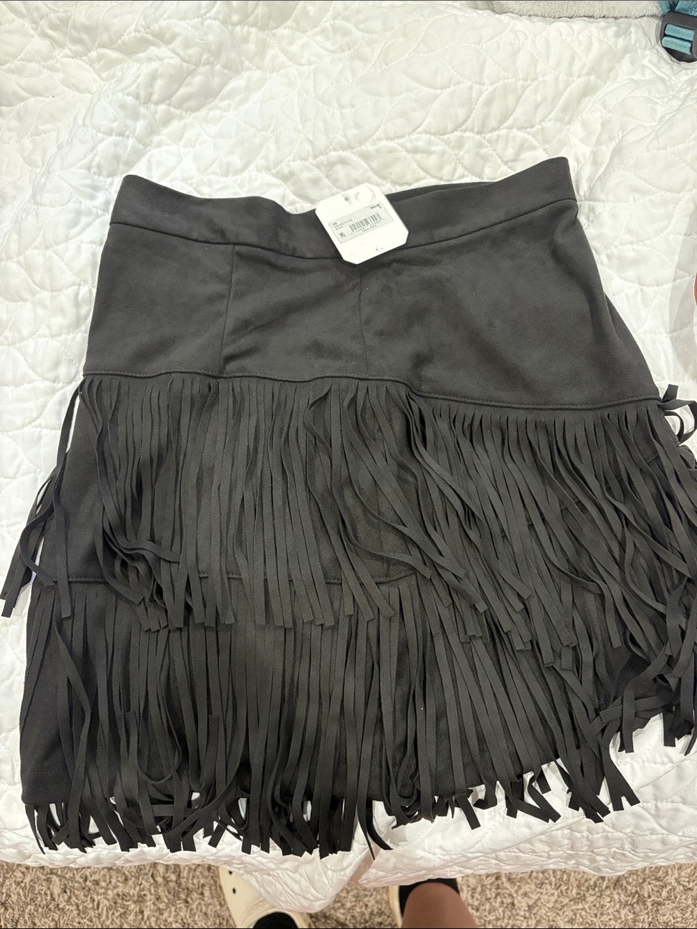 Altar'd State Black Fringe Mini Skirt
